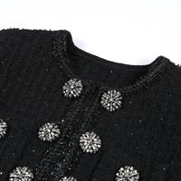 Robe de soirée élégante noire en maille tricotée à manches longues, coupe ajustée, nouvelle mode, vente en gros pour boutiques