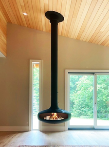 Poêle à <span class=keywords><strong>bois</strong></span> moderne suspendu et rotatif à 360° pour intérieur, vente directe usine - Product Image 4