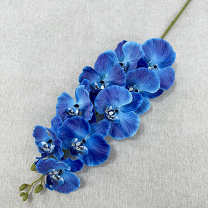 Ramas de flores de Orquídea de seda falsa de alta calidad, orquídea Phalaenopsis artificial de 9 cabezas para eventos de fiesta de boda - Product Image 6