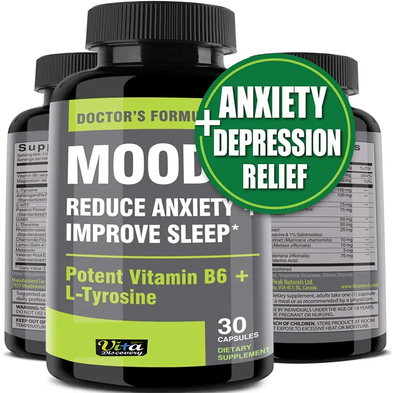 Supporto dell'umore sollievo dall'ansia capsule di L-tirosina integratore dell'umore aumenta l'umore riduce la depressione antistress