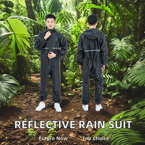 Chubasquero con capucha unisex, ropa de seguridad reflectante de una pieza, monos impermeables aislados para uniforme de trabajo protector - Product Image 2
