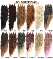 Extensions de cheveux synthétiques ondulés profonds pour tresses, 20/24/30/34 pouces, échantillon gratuit, 4 pièces/ensemble, plusieurs couleurs, pour femmes noires, vente en gros