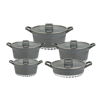Set peralatan masak dapur 10 buah, Casserole Premium permukaan anti lengket dan panci goreng untuk dapur