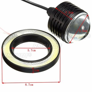 1 Ensemble de feux antibrouillard Angel Eyes pour voiture, 3,5'' 12V, feux de jour universels COB LED DRL, phare, feux de jour blancs universels - Product Image 6