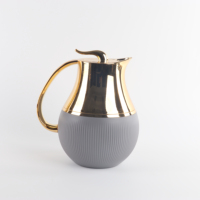 Cafetera árabe de 1L con cabezal dorado, termo de plástico, para té y café, gran oferta