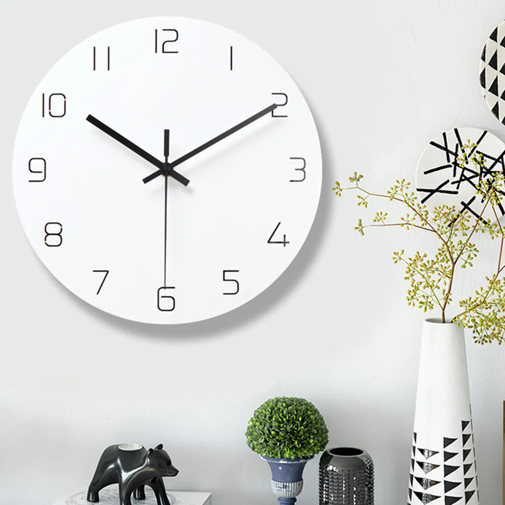 clock Nordic Style Fashion Simple Silent Clocks for Home Decor Pure White Type Wall Clock Quartz Modern Design Timer