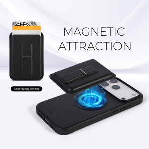 Funda de Cuero PU Premium para <span class=keywords><strong>iPhone</strong></span> 17 16 15 <span class=keywords><strong>14</strong></span> <span class=keywords><strong>Pro</strong></span> Max, Delgada, Desmontable, con Carga Inalámbrica Magnética <span class=keywords><strong>y</strong></span> Ranuras para Tarjetas - Product Image 5