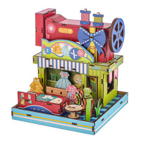 Kit de construction de micro-modèles mobiles en bois, artisanat fait main, éducatif, à assembler soi-même, maison miniature, boutique de rue, pour les 14 ans et plus
