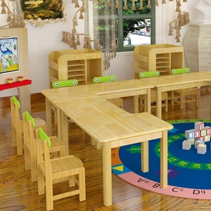 Chariot d'art en bois massif pour garderie, mobilier de salle de <span class=keywords><strong>dessin</strong></span> et d'art pour école maternelle - Product Image 2