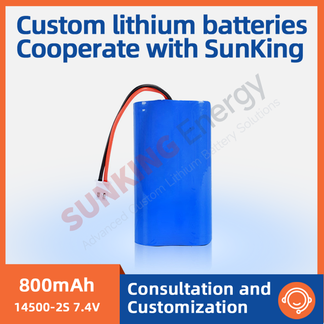 Factory Direct 14500 Li Battery 3.7/7.4/12/24V 800mAh for Medical Sensor Projector Monitor Massage Gun