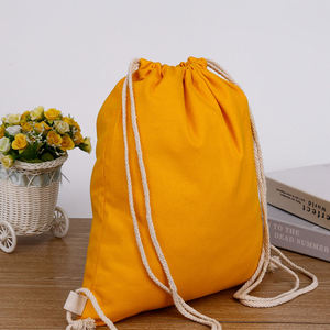 Large Capacity Customizable Logo Black Orange <b>Green</b> White Quilted Cotton Drawstring <b>Backpack</b> for Kids - Product Image 2