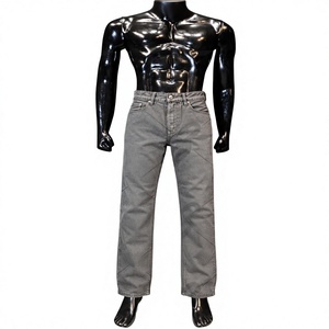 Pantalones Vaqueros Grises para Hombre, Estilo Vintage, Ligeros, Transpirables, de Pierna Recta, con Bordado, para Uso Diario Informal - Product Image 1