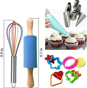 ชุดเครื่องครัวซิลิโคนสำหรับเด็กชุดทำอาหารและชุดอบขนมสำหรับเด็กผู้หญิงอุปกรณ์ตกแต่งเค้ก - Product Image 2