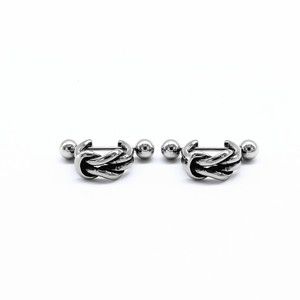 Pendientes con nudo y diseño geométrico de acero de titanio para hombres y mujeres de Yunnique - Product Image 1