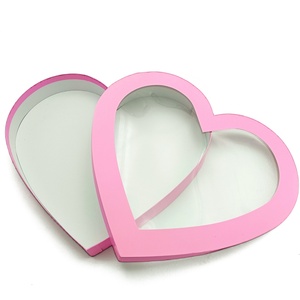 Caja de Regalo Grande de Cartón para Charcutería y Dulces de Chocolate, en Forma de Corazón, con Tapa Transparente - Product Image 4