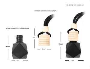 Flacon vide en forme de diamant noir mat à cinq fils, 8 ml, pour parfum, huile essentielle, pendentif, <span class=keywords><strong>voiture</strong></span>, jade, roi - Product Image 4