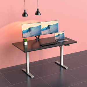 Escritorio con un solo motor Sit-Stand From Back to Basics Workstream Collection Diseño moderno con elevador eléctrico convertible Característica inferior - Product Image 1