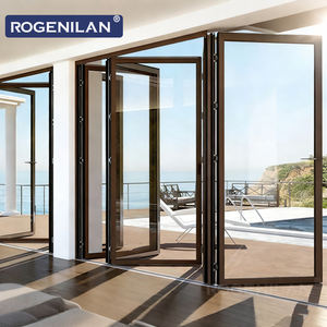 Puerta Plegable de Aluminio Moderna e Impermeable Rogenilan, Puerta de Acordeón con Doble Vidrio para Exteriores - Product Image 1