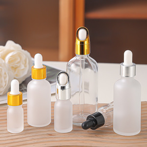 Luxury 5ml 10ml 20ml 50ml Transparent Glass Matte Surface Eyedropper <b>Bottle</b> Glue Head Fine Oil <b>Bottle</b> Separate Bottling Skin - Product Image 4