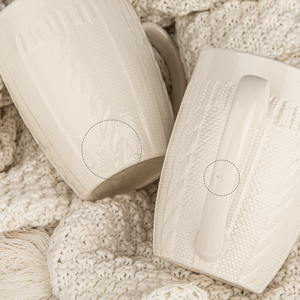 Übrig gebliebene Lager defekte Tasse Geschirrs püler Mikrowelle sicher ungleich mäßige Textur Prägung Keramik Kaffeetassen mit Griff - Product Image 3