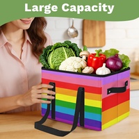 Panier de courses pliable arc-en-ciel personnalisé (version lavande), pour cadeaux de festival et courses en supermarché