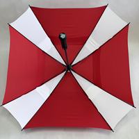 Parapluie de golf carré à double auvent avec logo personnalisé, ouverture automatique, grand modèle à manche droit pour événements, hôtels, cadeaux d'entreprise