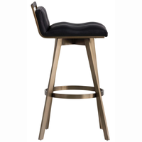 Tabouret de bar en cuir, siège pivotant, design souple, moderne,