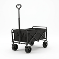 Chariot de plage pliable robuste pour le camping, capacité de 300 L, chariot utilitaire à grande capacité avec 4 roues pour le jardin, la maison, chariot roulant