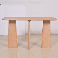 Nouvelle arrivée, table d'appoint rectangulaire en bois massif naturel, faite à la main, style luxe léger, pour mariage ou événement, avec trois pieds