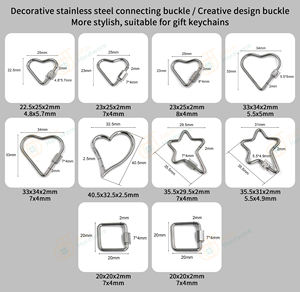 Mosquetón de Acero Inoxidable con Forma de Corazón y Estrella, con Cierre de Rosca, para Llavero, Manualidades, Bolsos, Correas para Mascotas - Product Image 2