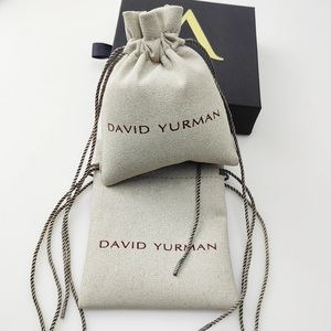 Bolsa de Joyería con Cordón de Microfibra y Gamuza, Impresa con Logotipo Personalizado, Bolsa de Regalo Elegante y Económica para Exhibición de Joyería - Product Image 1