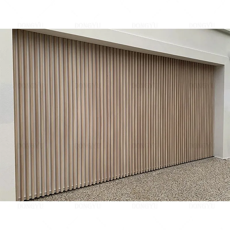 Moderne Verticale Lamellen Aluminium Flush Mount Sectionele Garagedeur Houten Garagedeur Grille Garagedeur