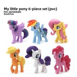 Set di Giocattoli in Plastica per Bambini con Sei Personaggi Principali: Twilight Sparkle, Rainbow Dash, Pinkie Pie, Fluttershy - Product Image 1