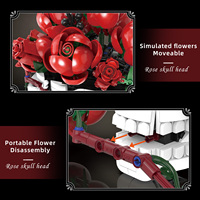 Kaiyu Halloween Ensemble de blocs de rose squelette en plastique créatif pour décoration intérieure gothique d'horreur sombre et romantique personnalisable depuis 14 ans