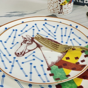 Vajilla de Porcelana Fina Ecológica para Hoteles y Clubes, Plato Plano de 10 Pulgadas y Plato Hondo de 8 Pulgadas para Cocina Occidental, Ideal para Regalos - Product Image 2