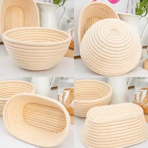 9''/10" Round Bread Proofing Basket Set With Cloth Liner For Sourdough Includes Metal Dough Scraper Bread Lame
