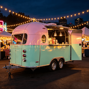 Modern Food Trailer Stainless Steel Kiosk Mobile Street Food Cart Custom Coffee Cart - Product Image 2