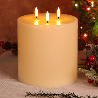 Bougie sans flamme extra-large en cire de paraffine faite à la main avec effet de flamme 3D réaliste, télécommande LED, décoration d'intérieur, fêtes, par Mermei