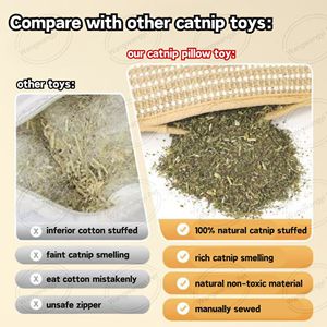 자연 개박하 이빨 사이잘룩 베개 비 독성 내구성 고양이 씹는 장난감 개박제 - Product Image 5