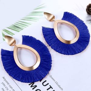 Boucles d'oreilles pendantes bohèmes faites à la main pour femmes, grandes pampilles, bijoux simples et tendance, vente directe d'usine 2019 - Product Image 2