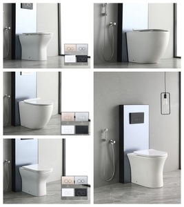 Inodoros Redondos Blancos Suspendidos en la Pared, sin Borde, para Baños de Casas de Campo, Villas y Apartamentos - Product Image 3