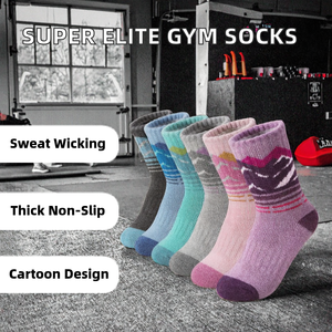Chaussettes de sport épaisses pour hommes Super Elite, personnalisées, absorbant la transpiration, séchage rapide, respirantes, tricotées, antidérapantes, motif dessin animé Birlag - Product Image 2