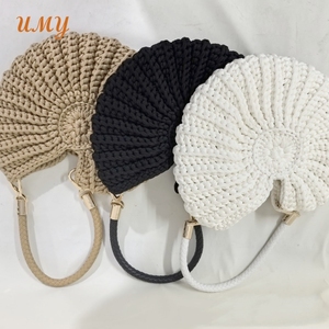 Borsa Tote Premium all'<span class=keywords><strong>Uncinetto</strong></span> in Fettuccia con Conchiglie di Mare Fatta a Mano, Borsa a Spalla da Donna di Lusso Intrecciata - Product Image 4