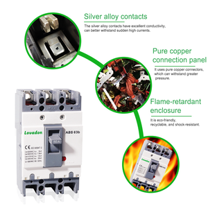 Abs63b 3p קומפקטי mccb 60a 600v 25ka קיבולת שבירת 50/60hz ce iso להגנה מפני מנוע - Product Image 5