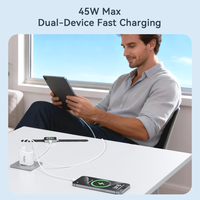 Adaptateur de voyage multi-appareils à charge rapide PD QC3.0 45W 2C1A avec double port Type-C et un port USB-A pour la vente en gros