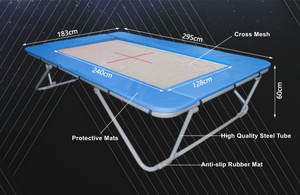 Trampoline de gymnastique durable 295*183*60cm intérieur pour l'entraînement et le saut récréatif femmes enfants maison ou club utilisation - Product Image 2