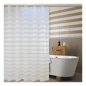 Современный дизайн, водонепроницаемая однотонная занавеска для душа, Прочная Большая широкая Накладка для купания, для ванной, из материала PEVA