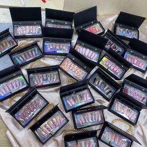 <span class=keywords><strong>Uñas</strong></span> postizas acrílicas 3D de cobertura completa con forma de ataúd largo, con diamantes de imitación y purpurina, reutilizables <span class=keywords><strong>para</strong></span> mujer, uso diario, fiestas y bodas - Product Image 6