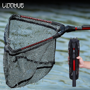 CHILENT intégré pliant filet de pêche en alliage d'aluminium pliant Nylon pêche épuisettes <span class=keywords><strong>mer</strong></span> volant matériel de pêche - Product Image 2