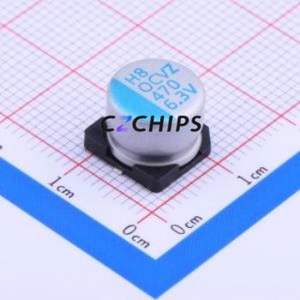 OVZ471M0JTR-1008 ตัวเก็บประจุแบบแข็ง SMD, ขนาด D10xL7.7 มม. ( ความจุ: 470uF ) ( ความแม่นยำ: 20% แรงดันไฟฟ้าที่กำหนด: 6.3V ) - Product Image 1